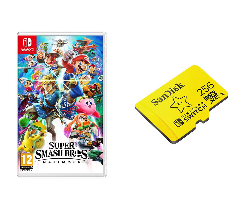 NINTENDO SWITCH Super Smash Bros. Ultimate & SanDisk 256 GB Memory Card Bundle