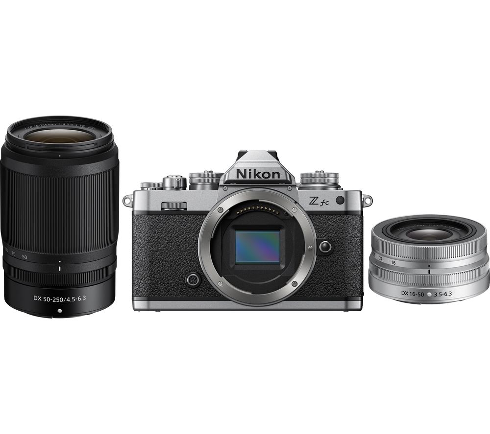 Z fc Mirrorless Camera with NIKKOR Z DX 16-50 mm f/3.5-6.3 VR & 50-250 mm f/4.5-6.3 VR Lens - Silver