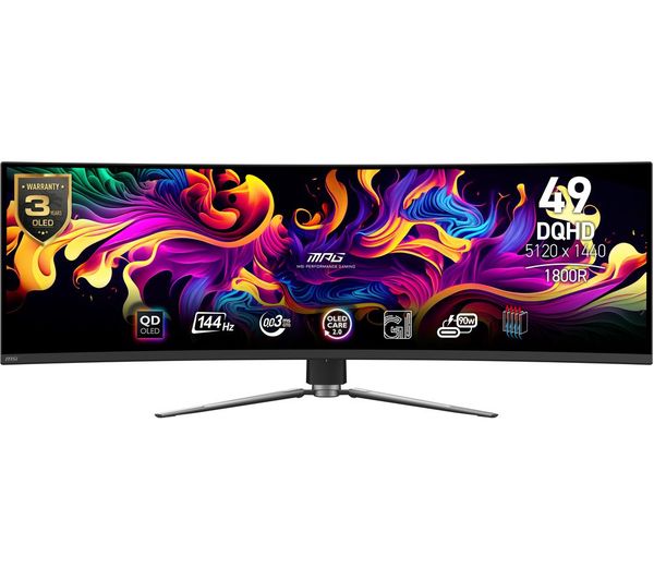 Msi Mpg 491cqp Super Ultra Wide Quad Hd 49 Curved Quantum Dot Gaming Monitor Black