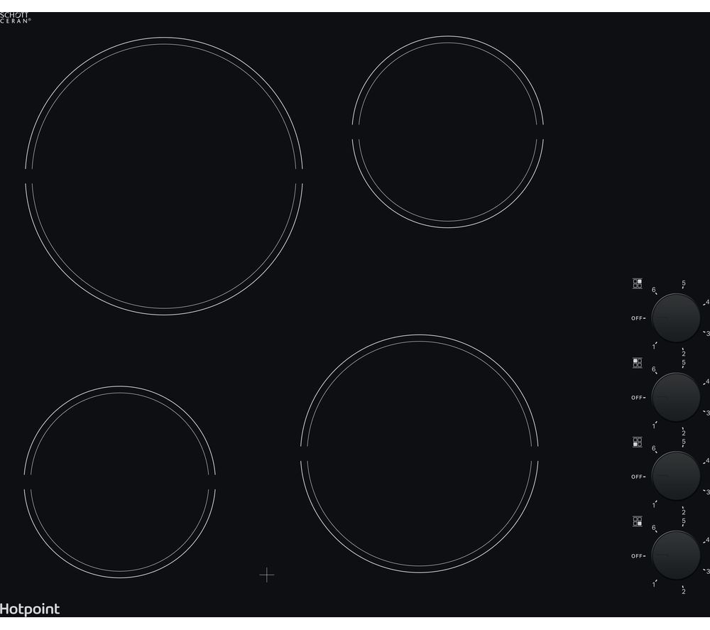 HR 620 R H 60 cm Electric Ceramic Hob - Black