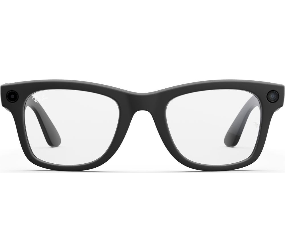Meta Wayfarer Large Glasses - Matte Black, Clear to G15 Green Transitions