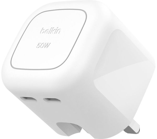 An image of BELKIN 2-Port 50 W GaN Wall Charger