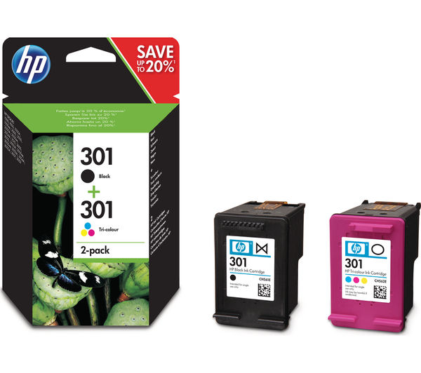 Image of HP 301 Original Black & Tri-colour Ink Cartridges - Twin Pack