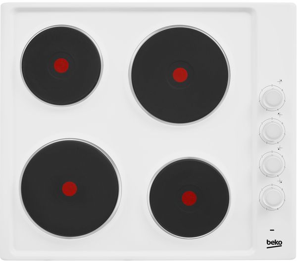 BEKO HIZE64101W Electric Solid Plate Hob - White, White