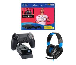 SONY Playstation 4 with FIFA 20, Two Wireless Controllers, Docking Station & Headset Bundle - 500 GB