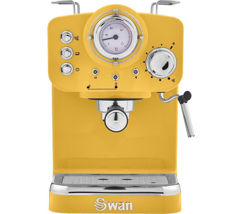 SWAN Retro Pump Espresso SK22110YELN Coffee Machine - Yellow