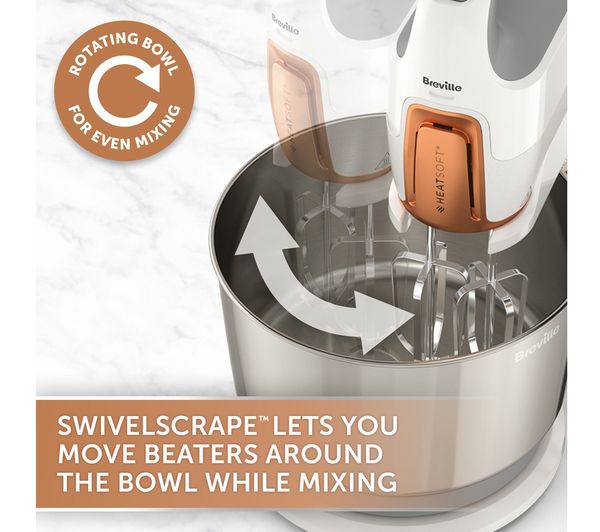 2116966 BREVILLE HeatSoft 2 in 1 VFM029 Stand Mixer White