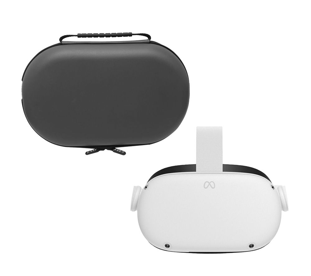 Quest 2 VR Gaming Headset (128 GB) & AVRCPU23 Meta Quest 2 EVA Carrying Case (Grey) Bundle