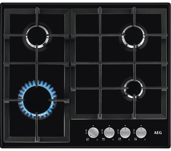 Aeg 3000 Series Hgx64200sb 60 Cm Gas Hob Black