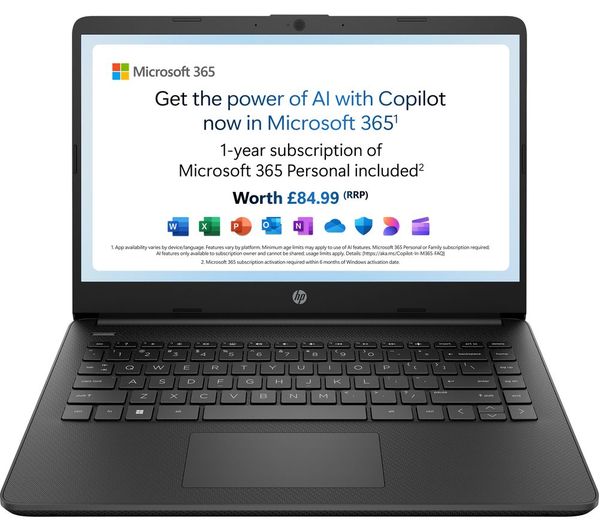 Hp 14s Dq3500sa 14 Laptop Intel® Celeron® 64 Gb Emmc Black