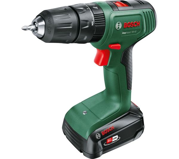 Bosch Easyimpact 18v 40 Cordless Impact Drill With Battery Green Black