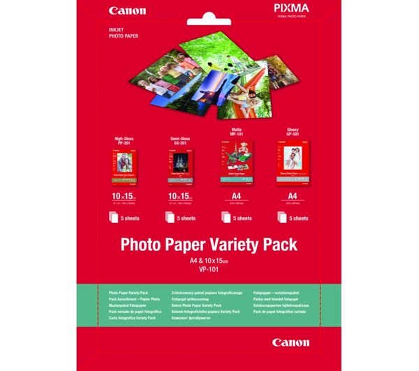 Canon Vp 101 Photo Paper Variety Pack 4 X 6” A4 20 Sheets Canon Vp 101 Photo Paper Variety Pack 4 X 6” A4 20 Sheets