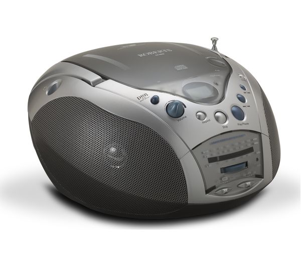 CD9959 - ROBERTS Swallow FM/AM Boombox - Grey & Silver - Currys Business