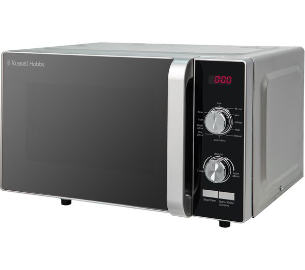 RUSSELL HOBBS RHFM2001S Compact Solo Microwave - Silver, Silver