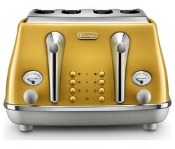 10181156: Icona Capitals CTOC4003.Y 4-Slice Toaster - Yellow 10181156: Icona Capitals CTOC4003.Y 4-Slice Toaster - Yellow