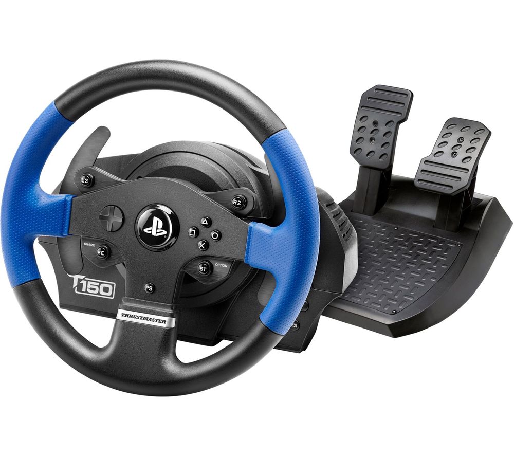 THRUSTMASTER T150 Force Feedback Wheel & Pedals - Blue & Black, Blue