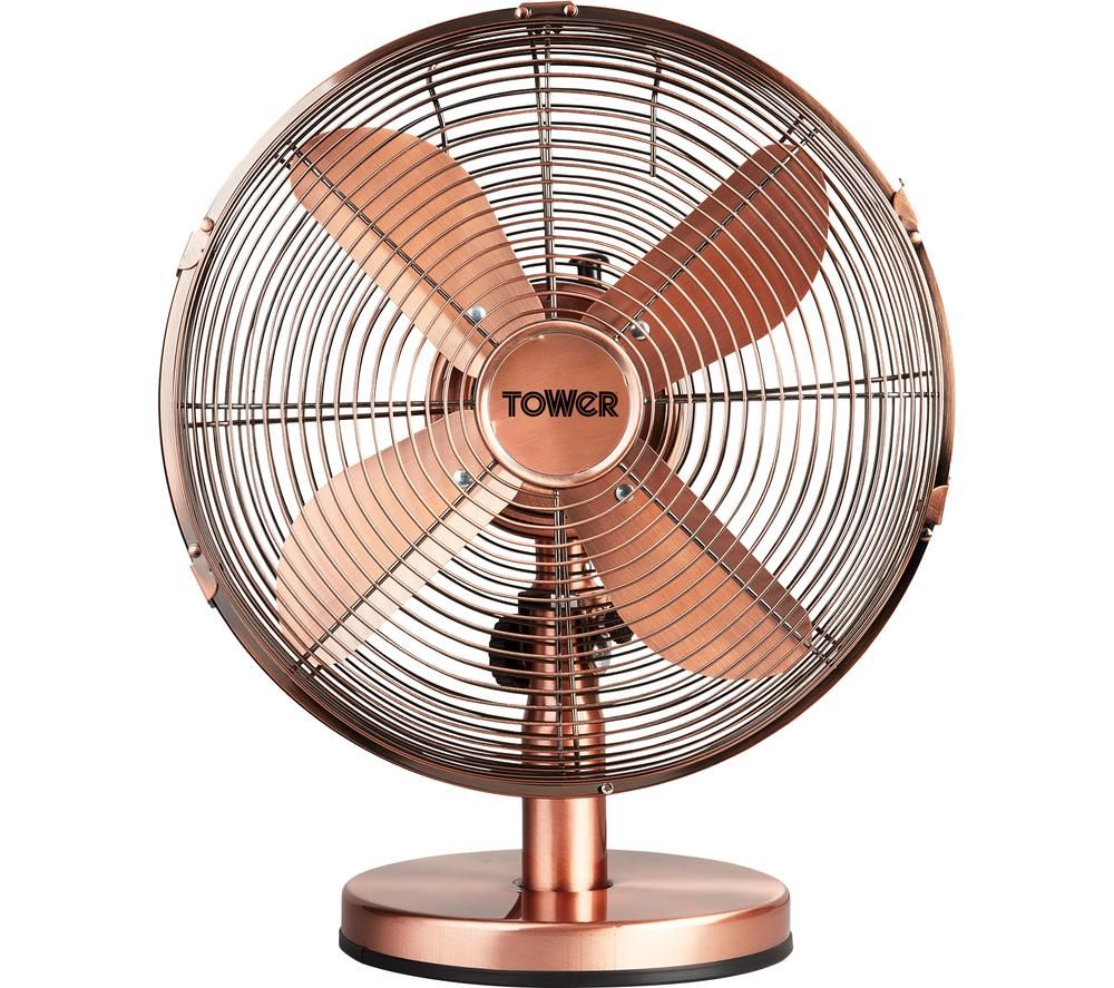 Buy TOWER T0605000C Portable 12" Desk Fan Copper Free Delivery Currys