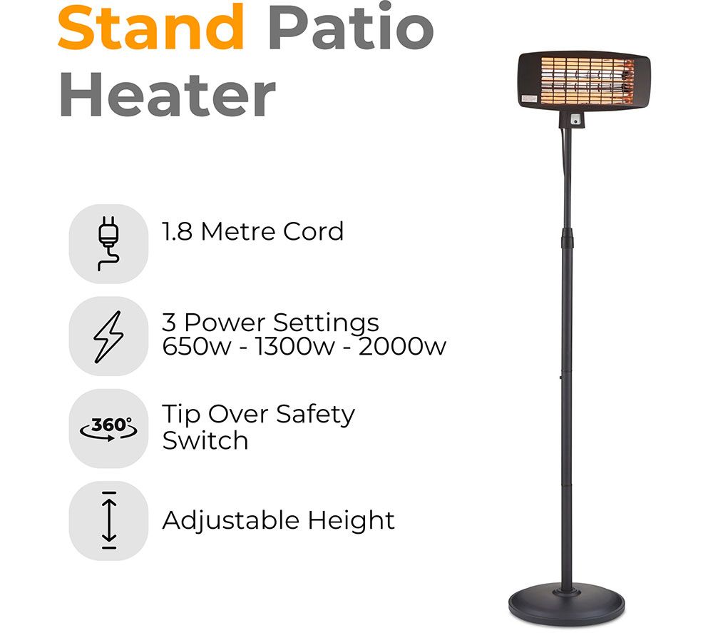 SWAN SH16355N Patio Heater - Black