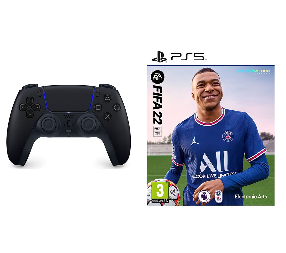 PLAYSTATION FIFA 22 PS5 & Midnight Black PS5 DualSense Wireless Controller Bundle