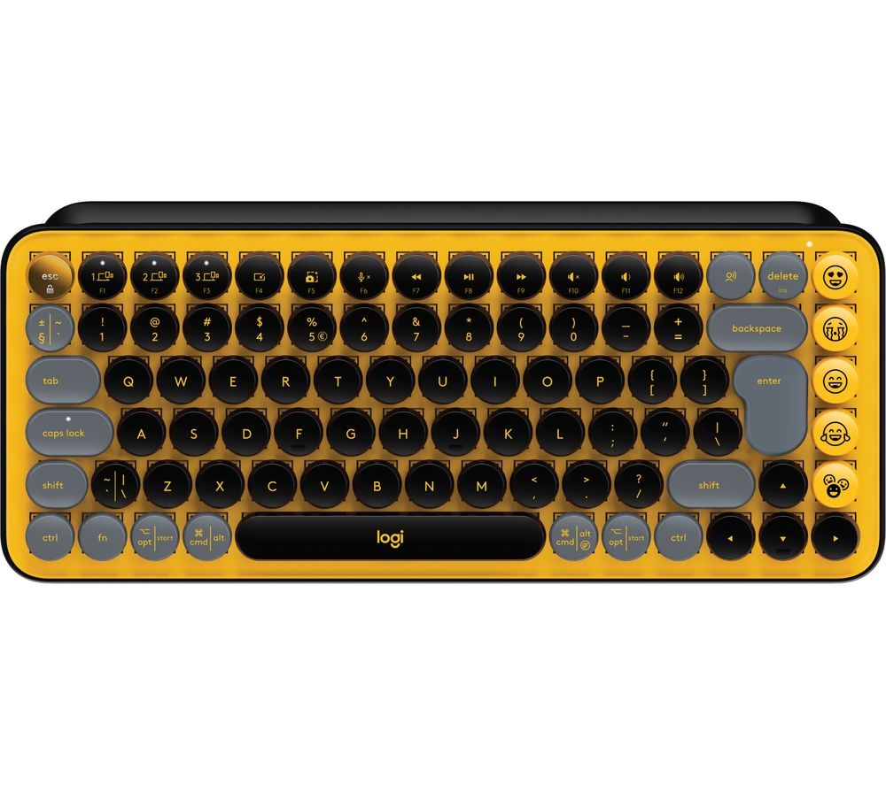 LOGITECH POP Keys Wireless Mechanical Keyboard - Blast Yellow Fast ...