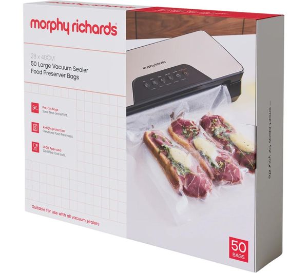 Morphy Richards Large Vacuum Sealer Bags Pack Of 50 Clear