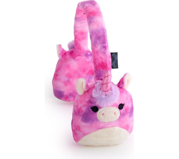 Lazerbuilt Squishmallows Lola The Unicorn Plush Wireless Bluetooth Headphones Pink