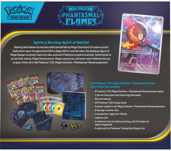 POKEMON TCG Mega Evolution Phantasmal Flames Elite Trainer Pack