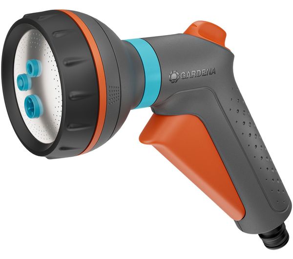 An image of GARDENA 18370-20 Classic Multi Spray Gun - Grey, Orange & Turquoise
