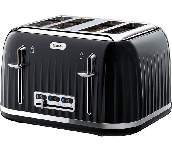 BREVILLE Impressions VTT476 4-Slice Toaster - Black, Black