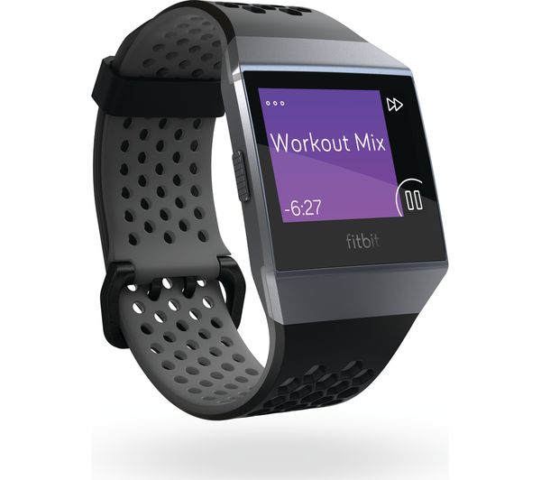 FITBIT Ionic Sport Band - Black & Grey, Large Deals | PC World