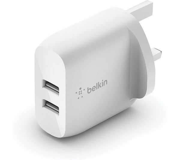 Belkin Dual Usb A 24 W Mains Charger White