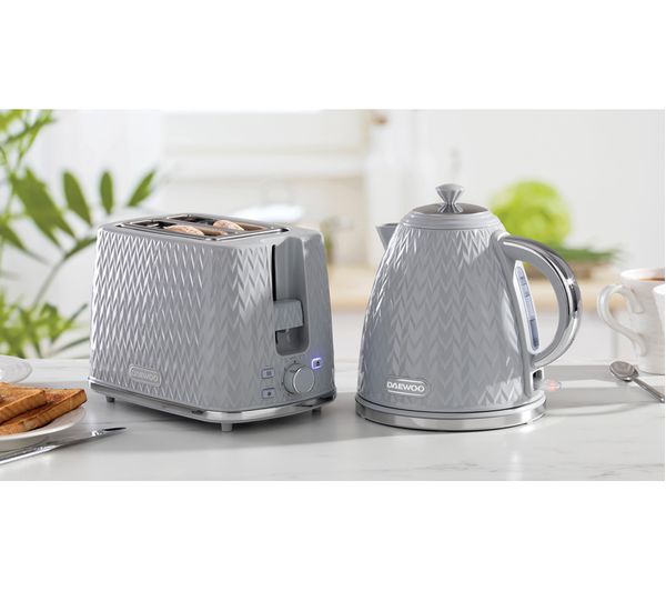 Daewoo Kettle Toaster And Microwave Set Grey Daewoo Clear Kettle