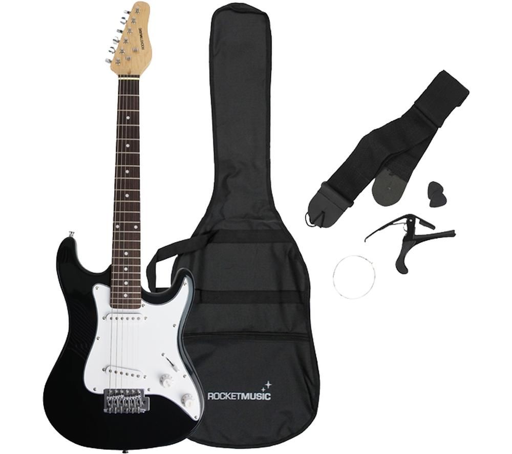 ROCKET XF Full Size Electric Guitar Bundle - Black