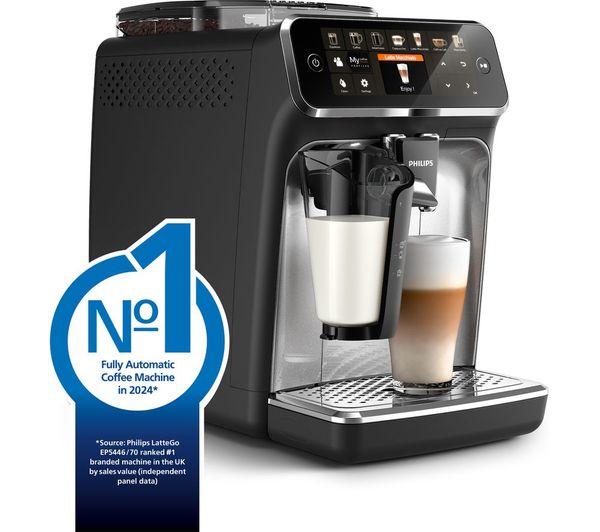 PHILIPS LatteGo EP5446/70 Bean to Cup Coffee Machine - Black