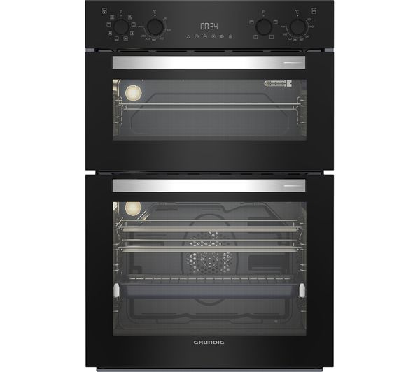 Image of GRUNDIG GEDM22300B Electric Double Oven - Black