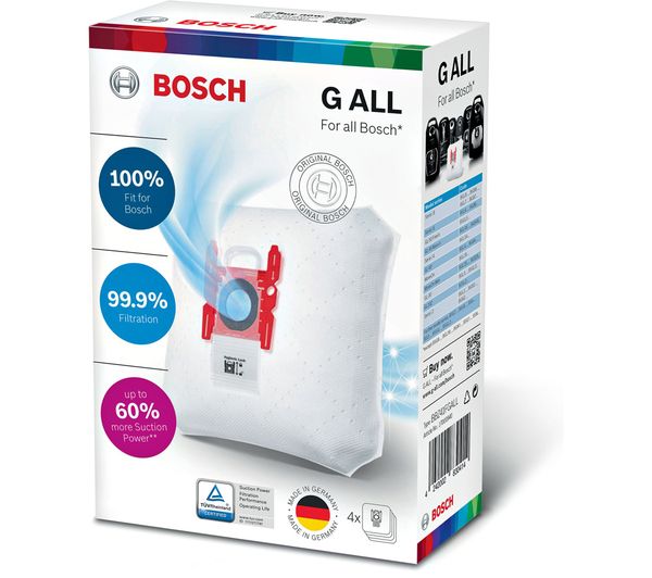 Bosch Bbz41fgall Powerprotect Type G Vacuum Cleaner Dustbag Pack Of 4