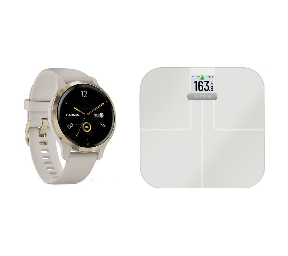 Venu 2S Smartwatch Gold & Index S2 Smart Scale Bundle