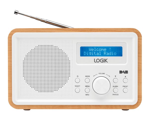 Image of LOGIK LHDR23 Portable DAB+/FM Radio - White & Brown
