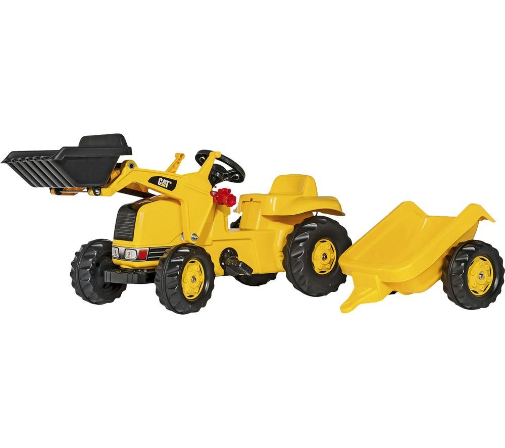 rollykid CAT Loader & Trailer Kids' Ride-On Toy - Yellow & black
