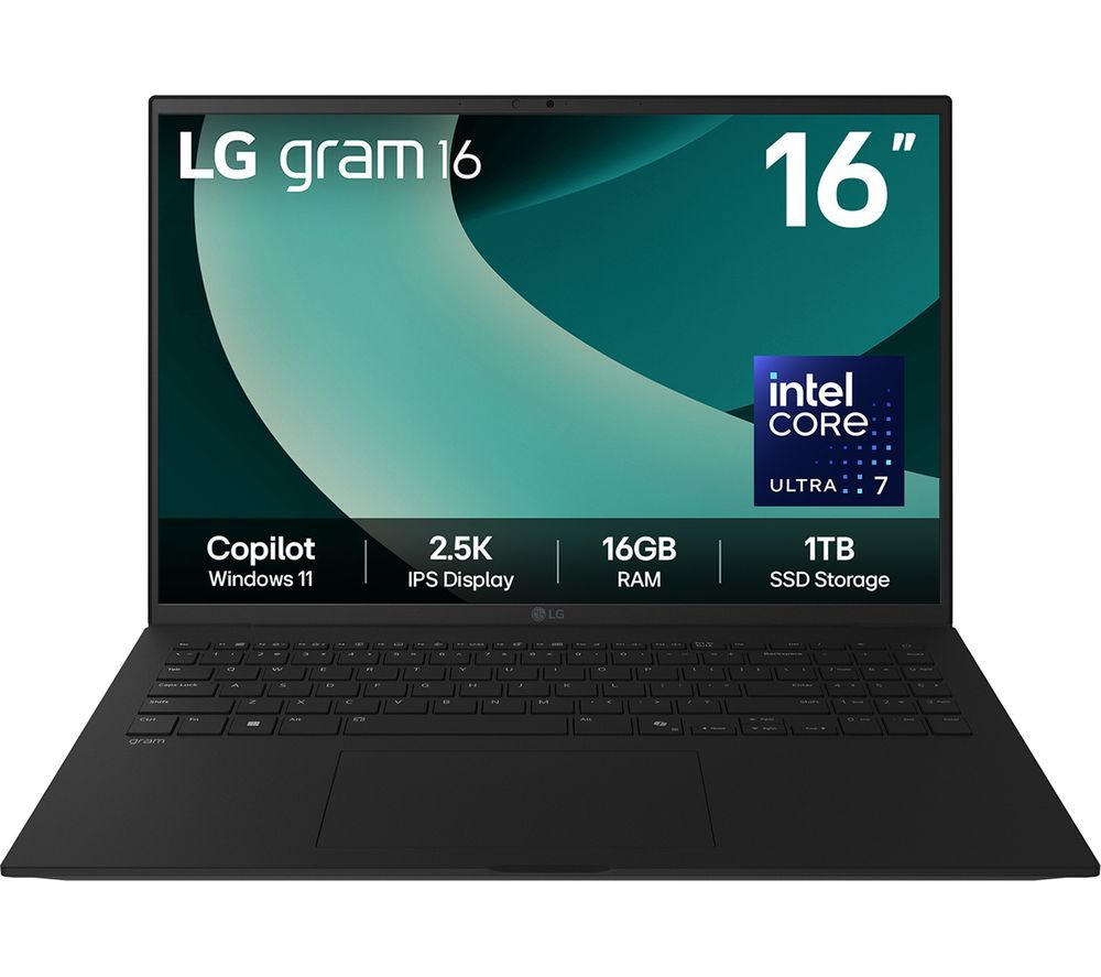 gram 16 16Z90T-G.AA78A1 16" Laptop, Copilot - Intel® Core™ Ultra 7, 1 TB SSD, Black