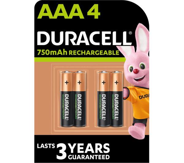 Duracell Hr03 Dc2400 Aaa Nimh Rechargeable Batteries Pack Of 4