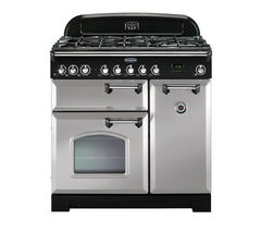 RANGEMASTER Classic Deluxe 90 Dual Fuel Range Cooker - Royal Pearl & Chrome