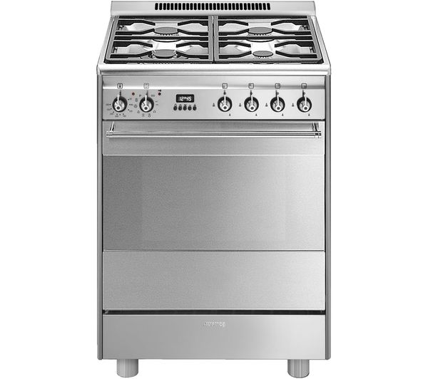 Image of SMEG SUK61PX8 60 cm Dual Fuel Cooker - Stainless Steel
