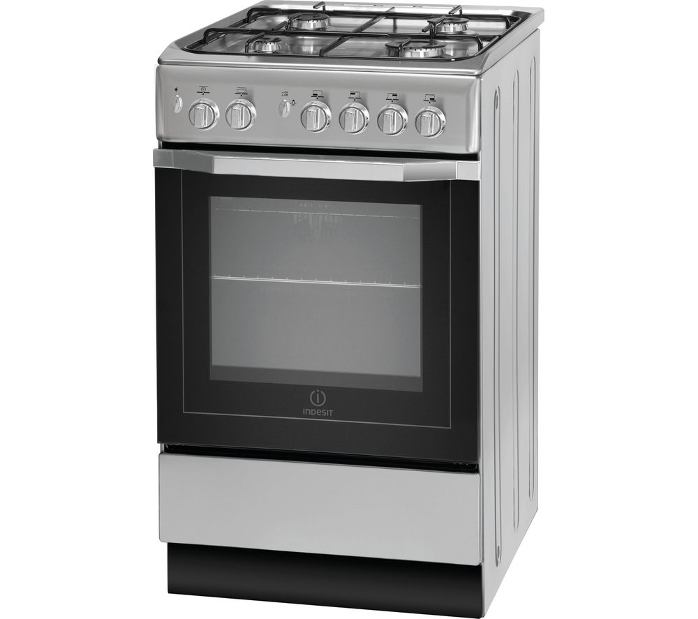 INDESIT I5GG1S Gas Cooker – Silver, Silver