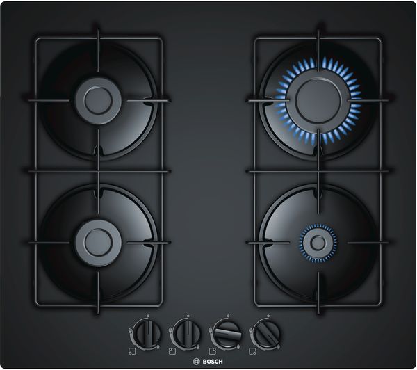 BOSCH Serie 4 PNP6B6B80 Gas Hob - Black, Black