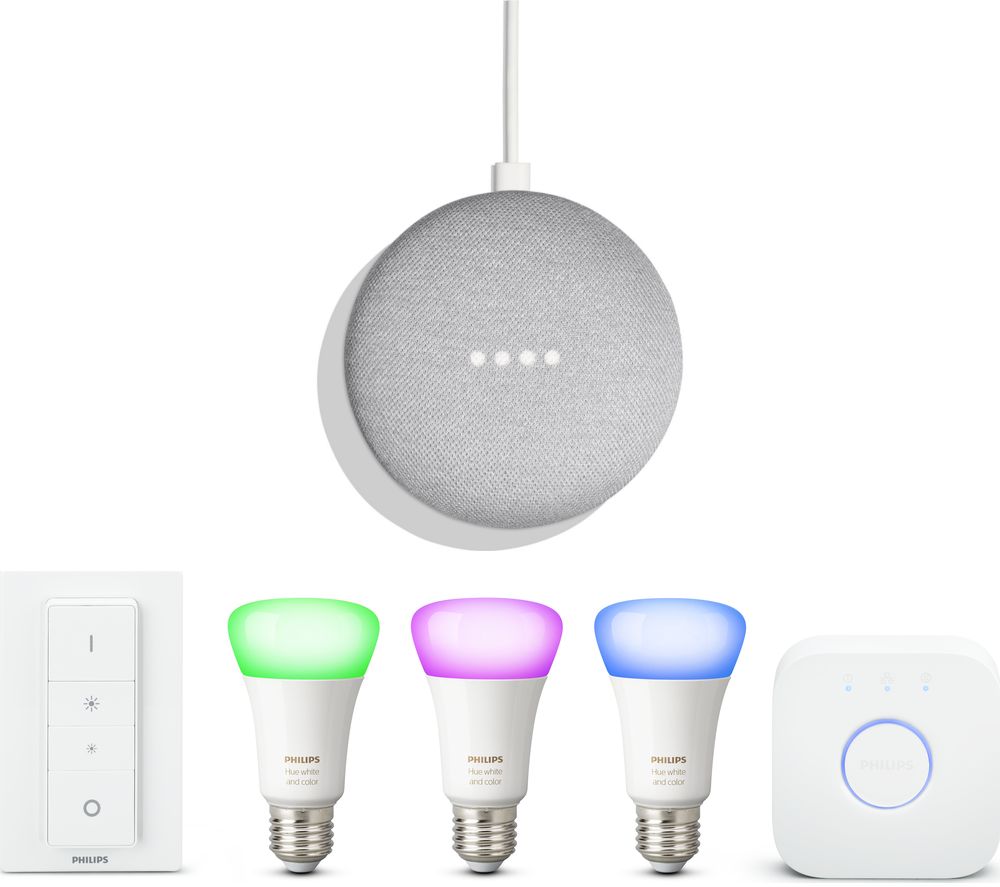 PHILIPS Google Home Mini & Hue White & Colour Ambiance 27 Starter Kit Bundle review