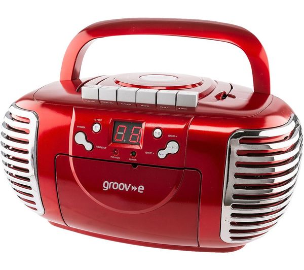 Groov E Retro Gv Ps813 Rd Boombox Red