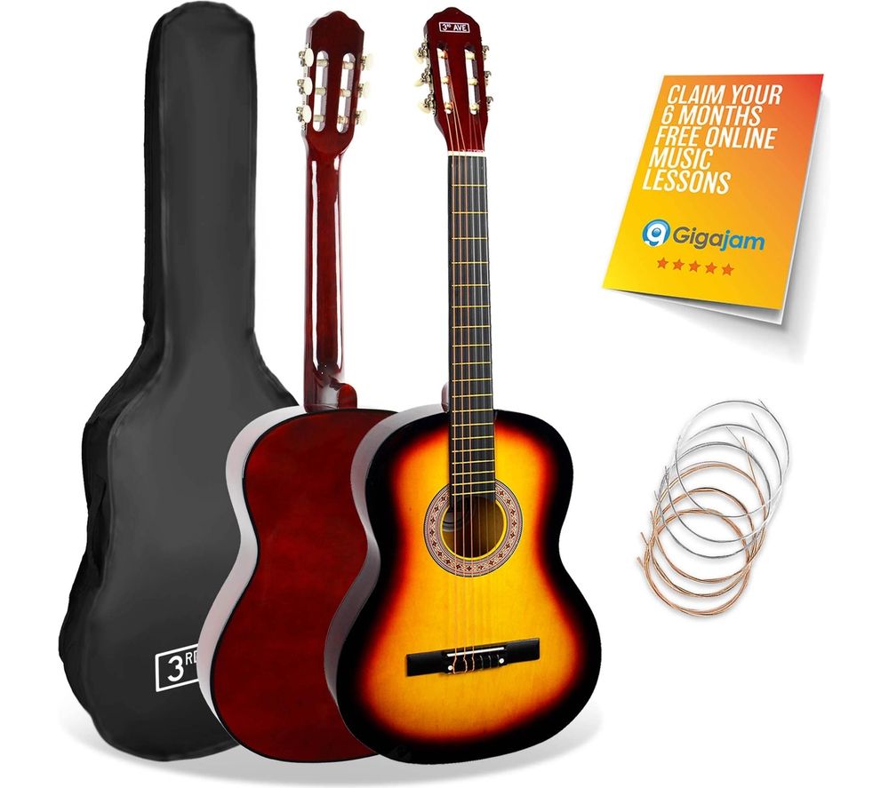 3/4 Size Classical Guitar Bundle - Sunburst