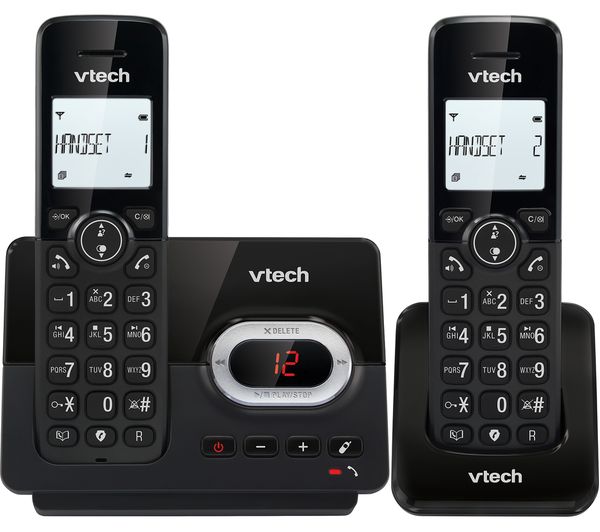 Vtech Cs2051 Cordless Phone Twin Handsets Black