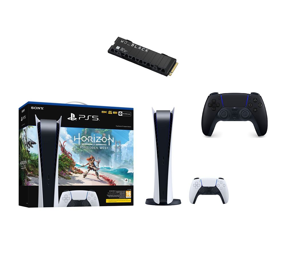 PlayStation 5, Horizon Forbidden West, Black Controller & Internal 1 TB SSD Bundle